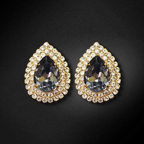 Auskarai "Jasmīnas (Sidabrinė naktis)" su Swarovski™ kristalais